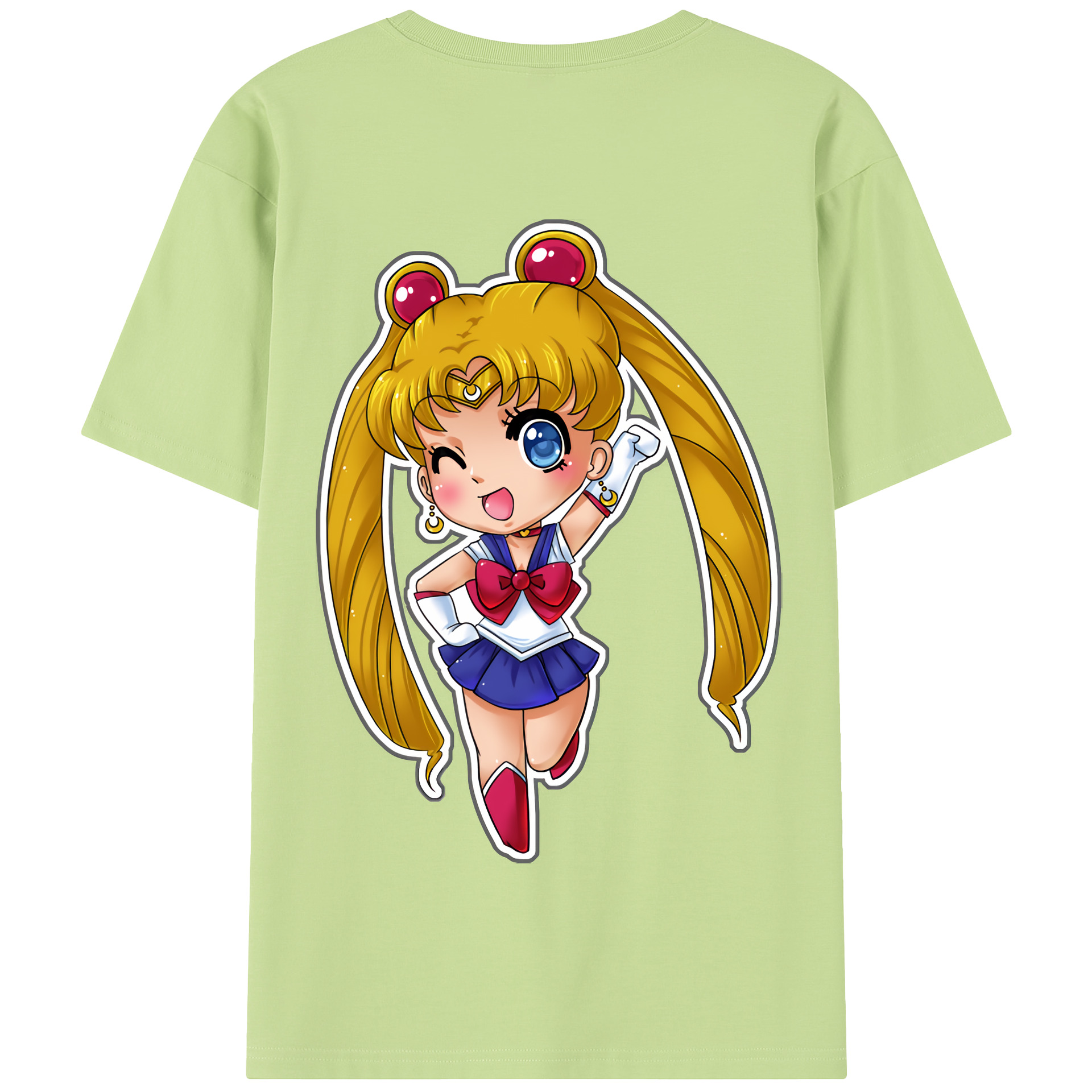 （画像用） 美少女戦士セーラームーン 月野 うさぎ つきの うさぎ Sailor Moon Tsukino Usagi 綿100％半袖Tシャツ（背面プリント）